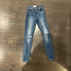 Garage Blue Distressed Skinny Jeans